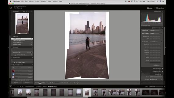 Stitching Brenizer method photo in Lightroom