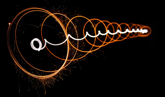 vortex created using sparkler as a prop