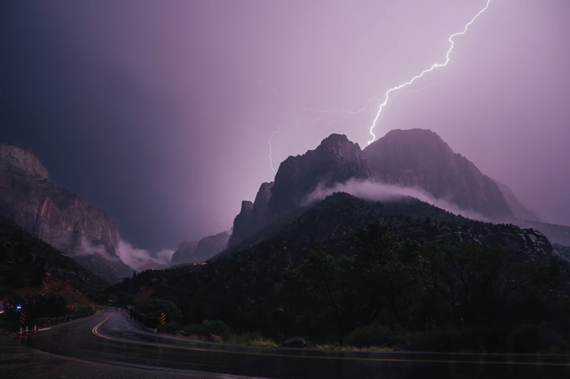 bright lightning strike