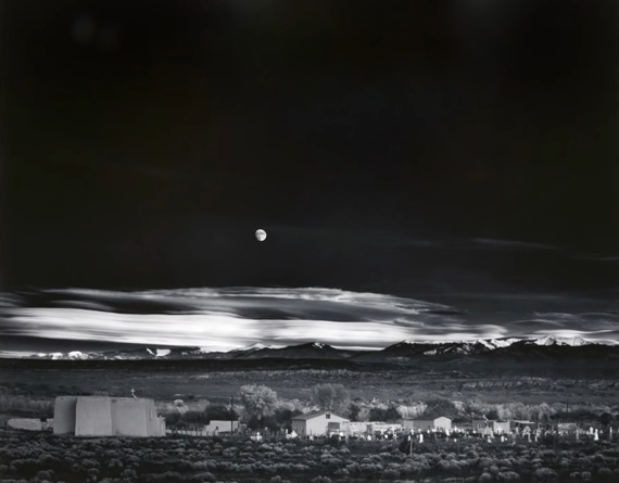 Moon rise by Ansel Adams after editing