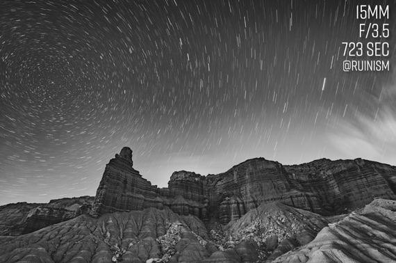 star trail using long exposure 