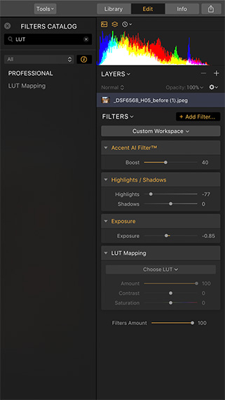 lut mapping menu