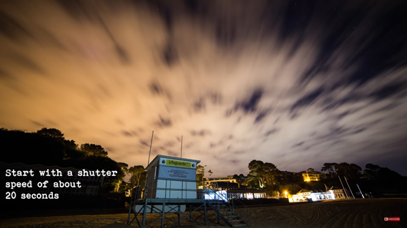 long exposure of clouds using slow shutter speed