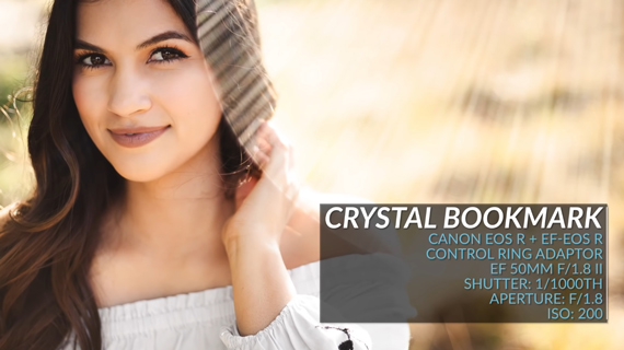 portrait photography hack using crystal bookmark