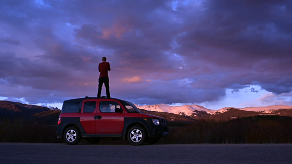 taking an image from the top of a vehicle for different perspective