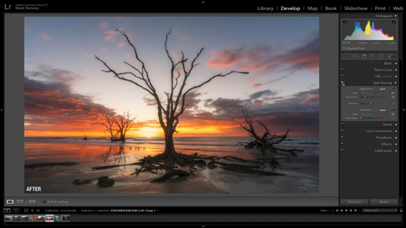 after split toning in lightroom