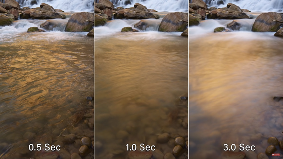 effect of shutter speed in blurry water