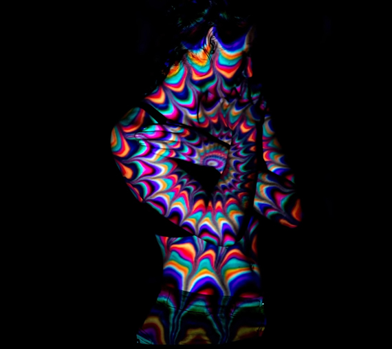 light painting with a projector