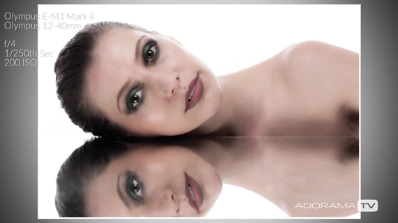 mirrored portrait with white background