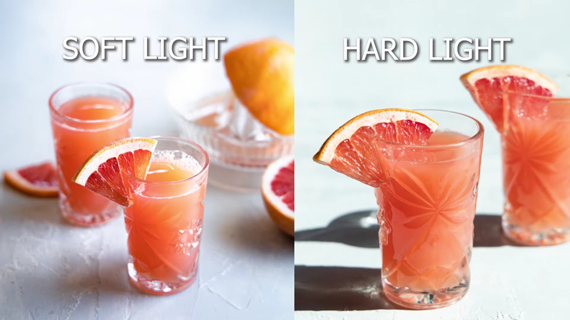 hard vs soft light in food photography