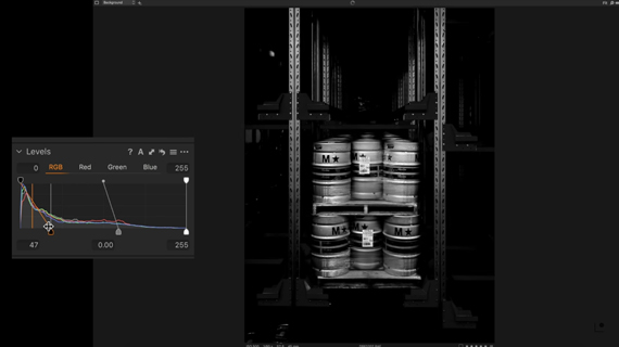 darkening shadows using levels