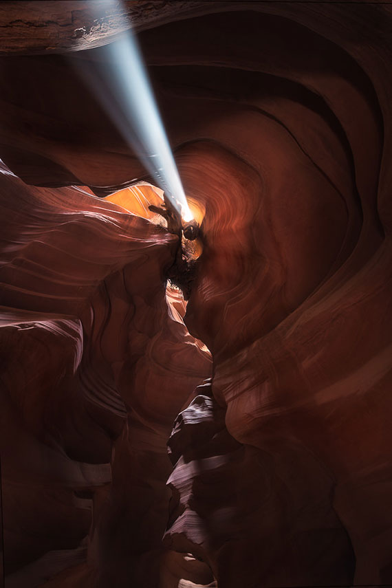 ultra zoom wide angle of slot canyon