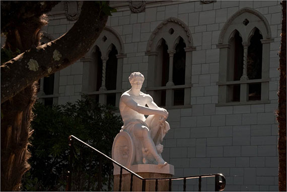 sunlight on statue