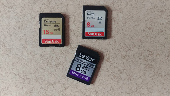 use a few different memory cards