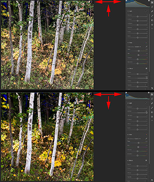 contrast vs clarity on histogram