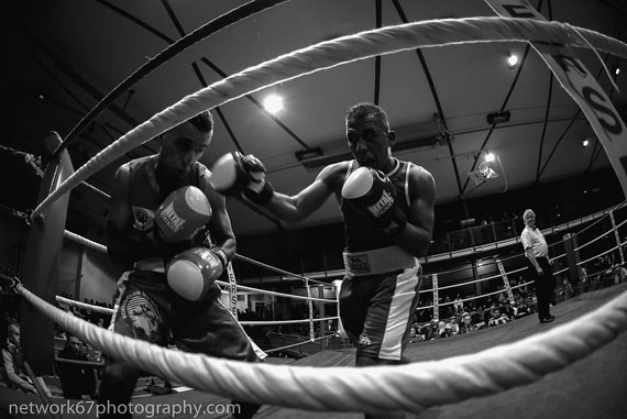 boxing photo framed by ropes