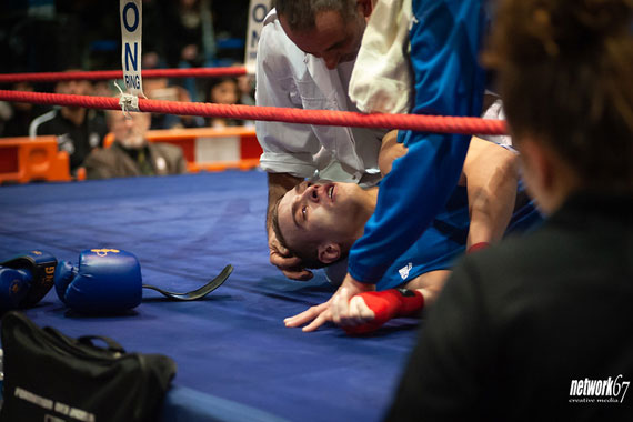 photo of a boxer down