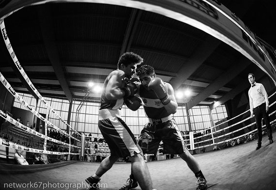 boxers and distorted boxing ring