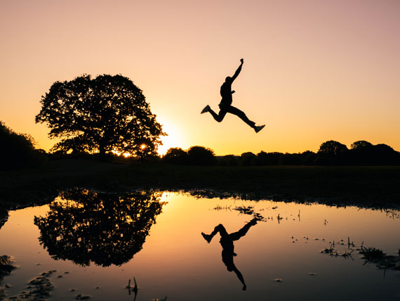 jumping silhouette