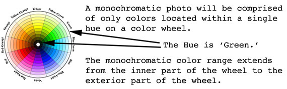 monochromatic color explained with color wheel