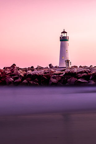 romantic lighthouse lighting