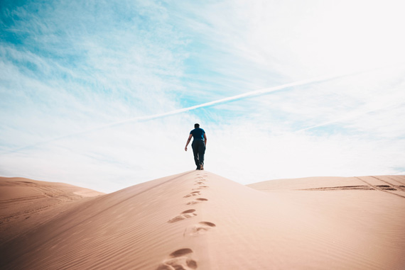 walking in desert