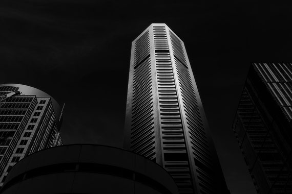 black white cityscape