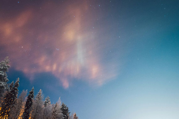 light pillars sky