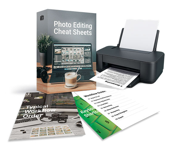 photo editing cheat sheets